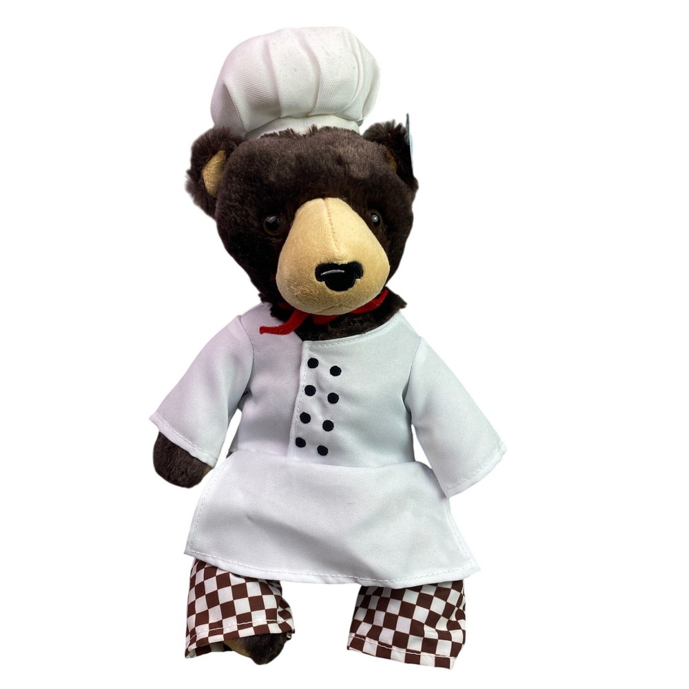 Giftable World Chef Bear Plush Stuffed‎ Animal 10 Inch Brown White Outfit